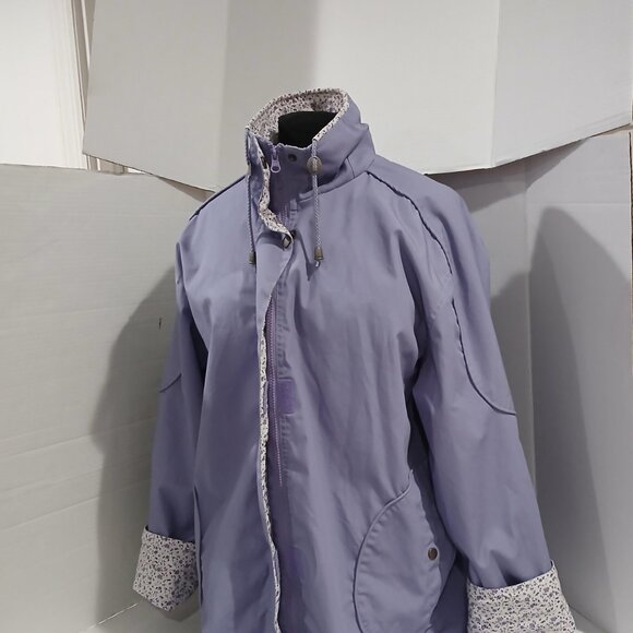 Blair women's lightweight zip/snap jacket front pockets coat size L. - Picture 16 of 16